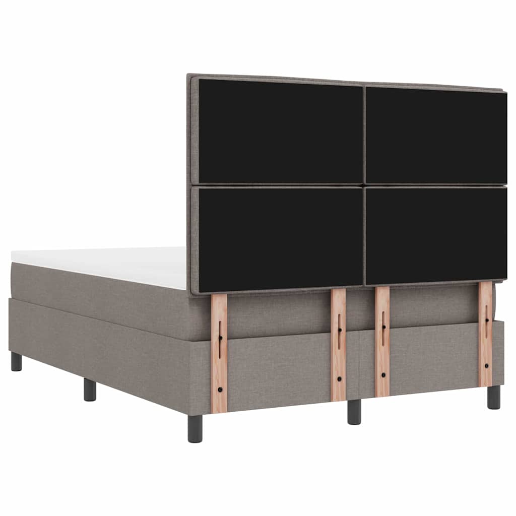 Boxspringbed met matras met hoofdeinde Taupe 140 x 200 cm Stof is nu te koop bij PeponiXL, paradijselijk wonen!
