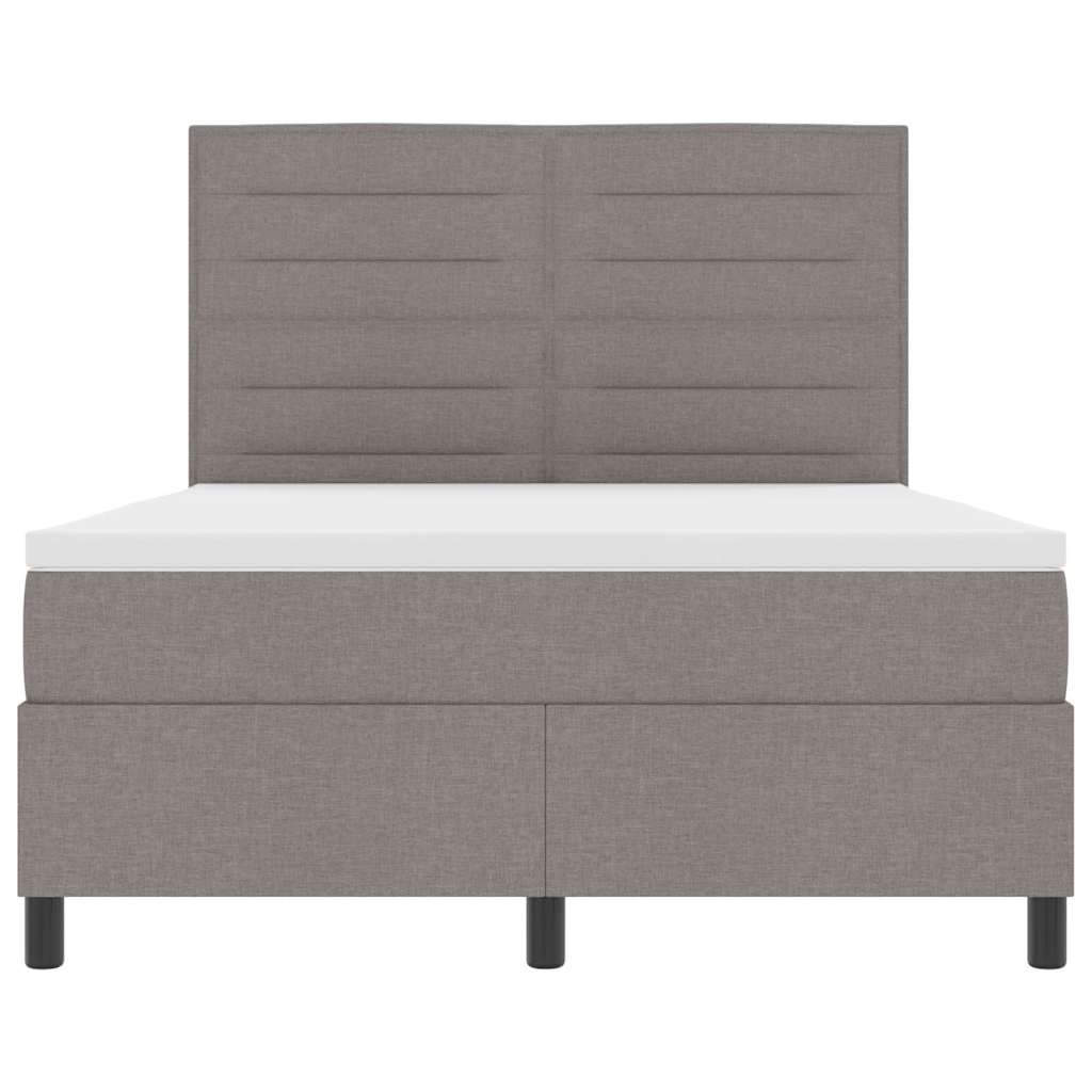 Boxspringbed met matras met hoofdeinde Taupe 140 x 200 cm Stof is nu te koop bij PeponiXL, paradijselijk wonen!