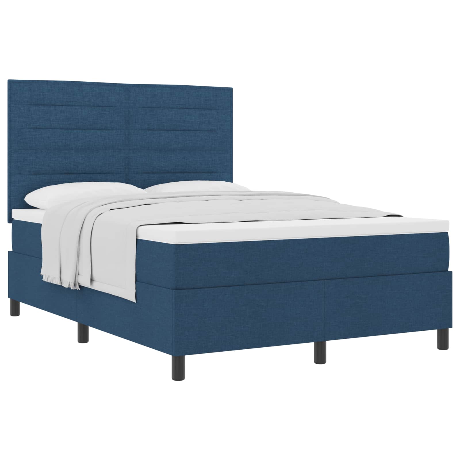 Boxspringbed met matras met hoofdeinde Blauw 140 x 200 cm Stof is nu te koop bij PeponiXL, paradijselijk wonen!