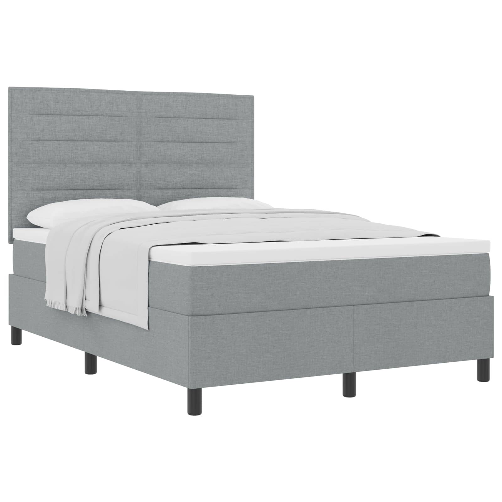 Boxspringbed met matras Lichtgrijs 160 x 200 cm Stof is nu te koop bij PeponiXL, paradijselijk wonen!