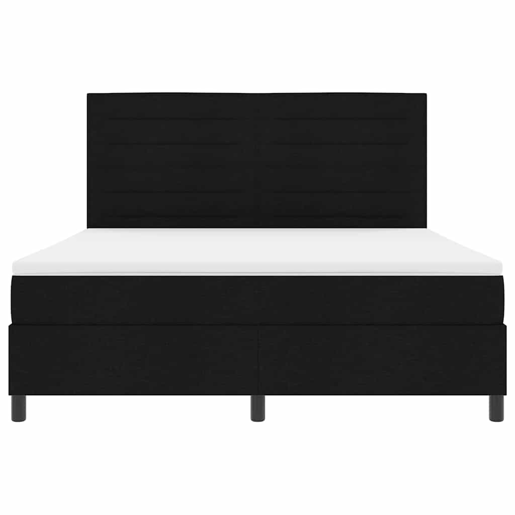 Boxspringbed met matras met hoofdeinde Zwart 180 x 200 cm Stof is nu te koop bij PeponiXL, paradijselijk wonen!
