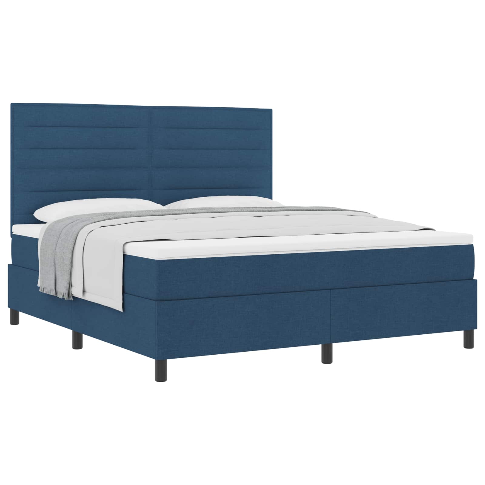 Boxspringbed met matras met hoofdeinde Blauw 180 x 200 cm Stof is nu te koop bij PeponiXL, paradijselijk wonen!