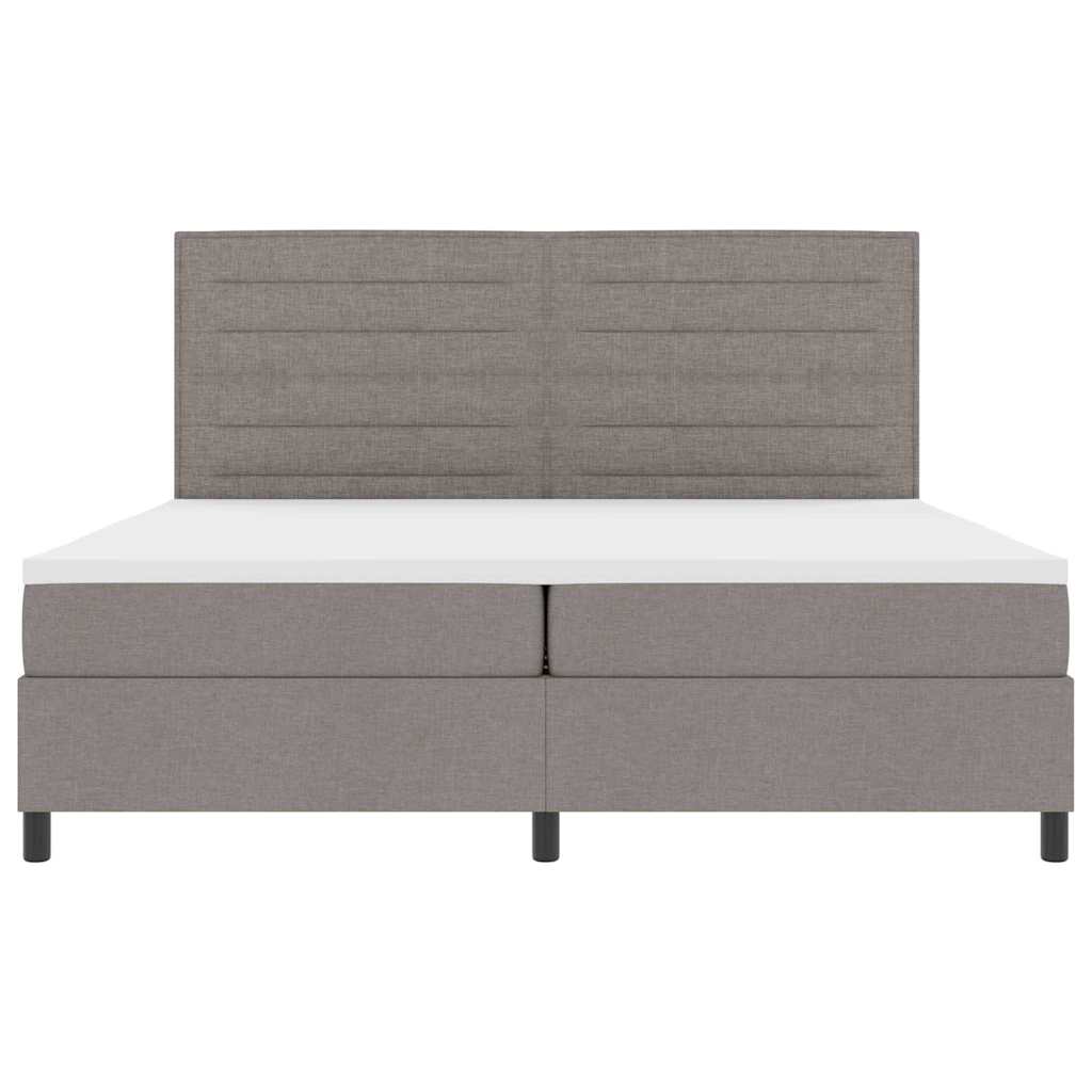 Boxspringbed met matras met hoofdeinde Taupe 200 x 200 cm Stof is nu te koop bij PeponiXL, paradijselijk wonen!