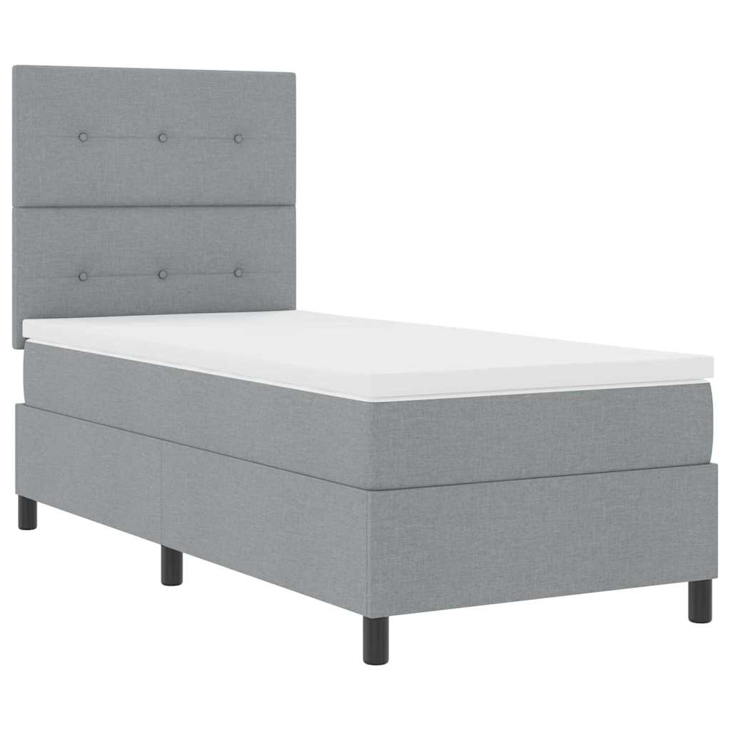 Boxspringbed met matras Lichtgrijs 90 x 190 cm Stof is nu te koop bij PeponiXL, paradijselijk wonen!