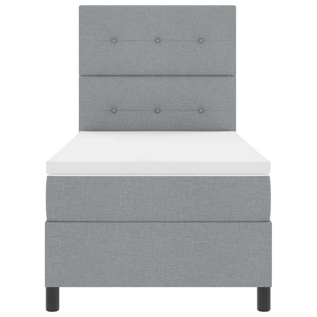 Boxspringbed met matras Lichtgrijs 90 x 190 cm Stof is nu te koop bij PeponiXL, paradijselijk wonen!