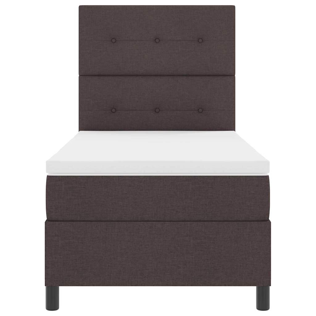 Boxspringbed met matras Donkerbruin 90 x 190 cm Stof is nu te koop bij PeponiXL, paradijselijk wonen!