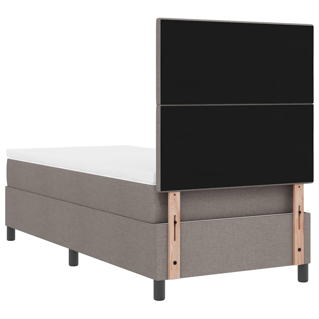 Boxspringbed met matras met hoofdeinde Taupe 90 x 190 cm Stof is nu te koop bij PeponiXL, paradijselijk wonen!