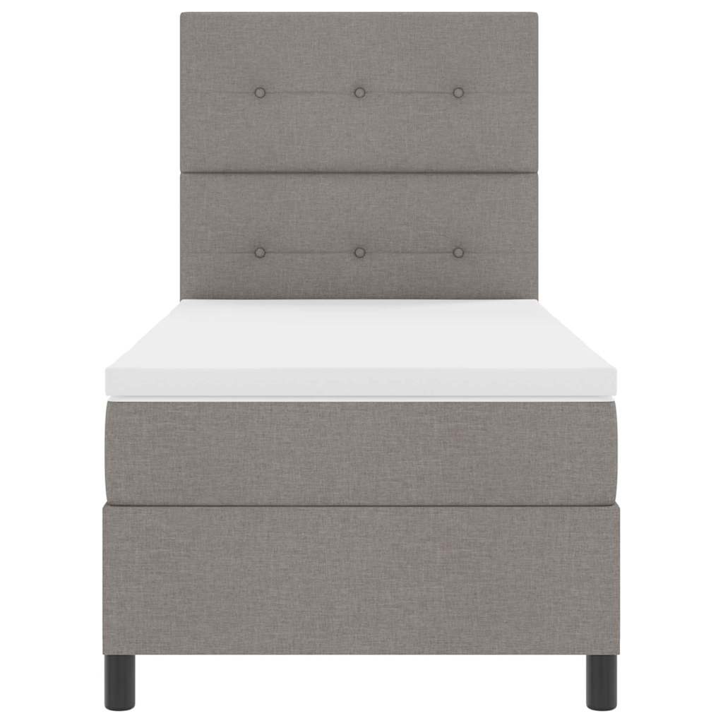 Boxspringbed met matras met hoofdeinde Taupe 90 x 190 cm Stof is nu te koop bij PeponiXL, paradijselijk wonen!