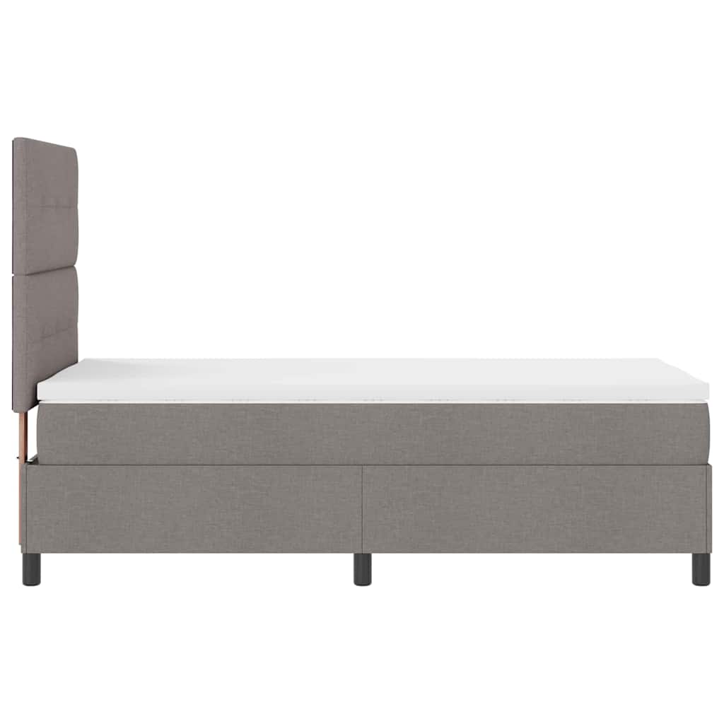 Boxspringbed met matras met hoofdeinde Taupe 90 x 190 cm Stof is nu te koop bij PeponiXL, paradijselijk wonen!