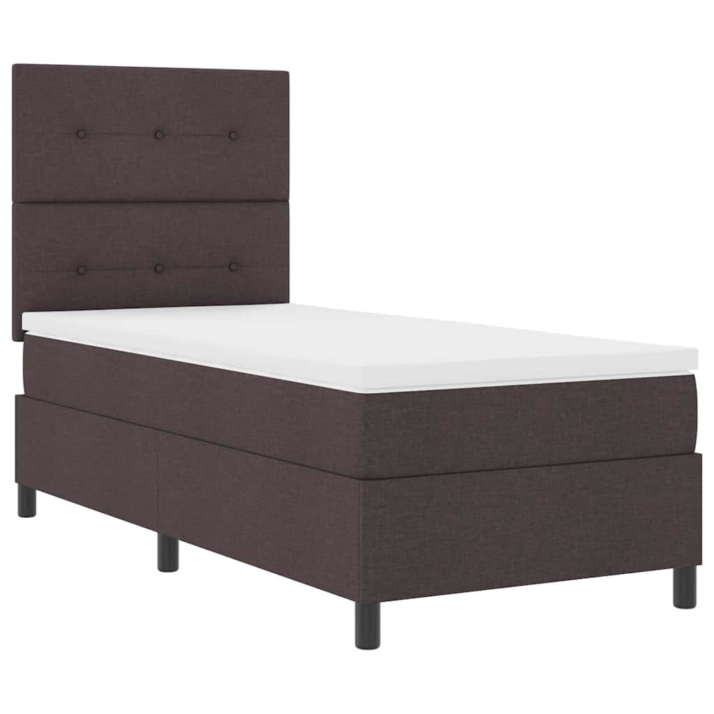 Boxspringbed met matras Donkerbruin 90 x 200 cm Stof is nu te koop bij PeponiXL, paradijselijk wonen!