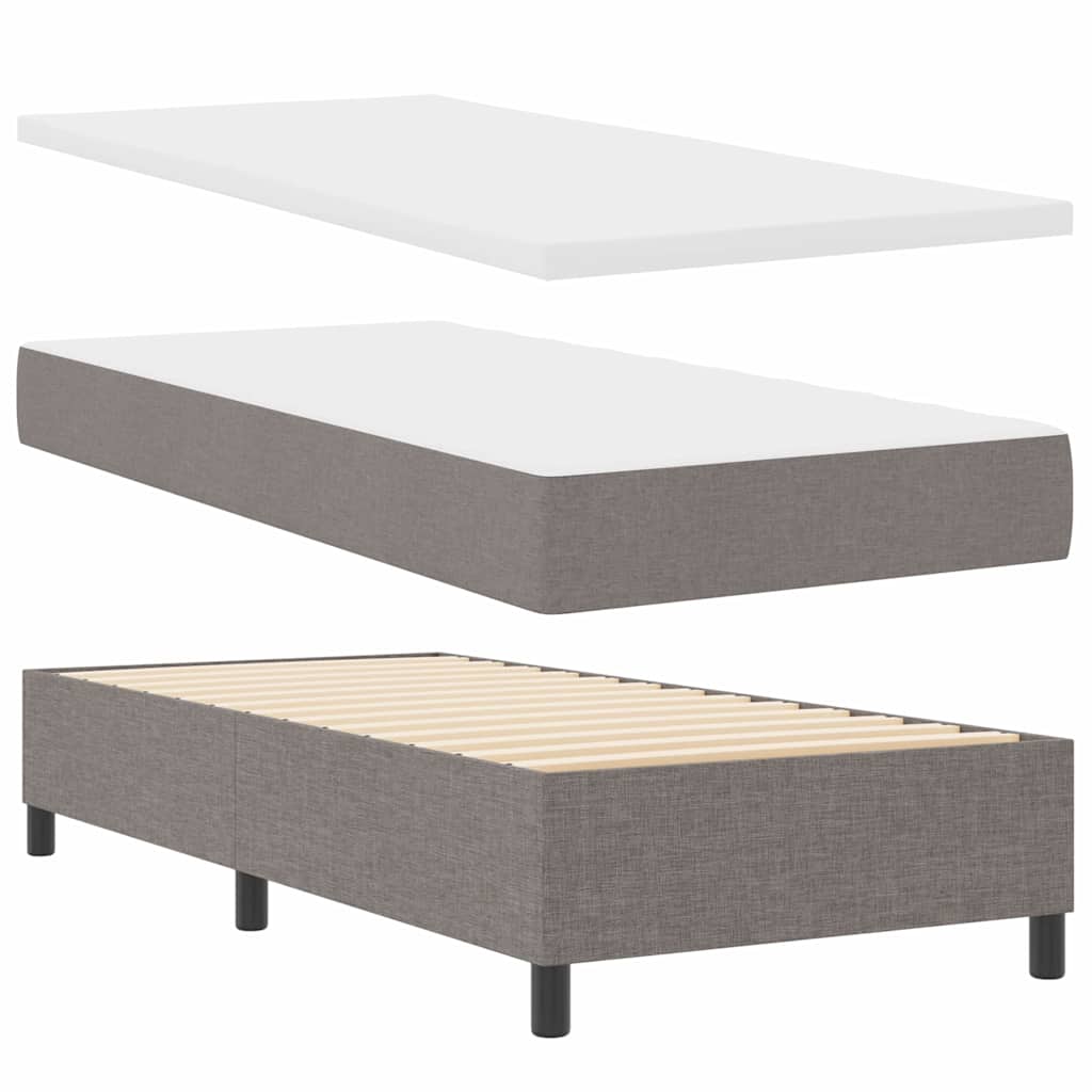 Boxspringbed met matras met hoofdeinde Taupe 100 x 200 cm Stof is nu te koop bij PeponiXL, paradijselijk wonen!