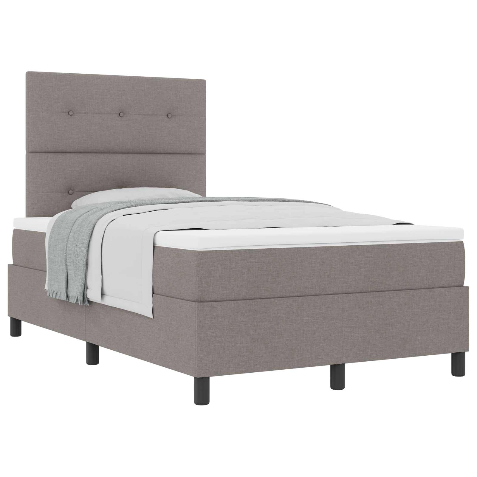 Boxspringbed met matras met hoofdeinde Taupe 120 x 200 cm Stof is nu te koop bij PeponiXL, paradijselijk wonen!