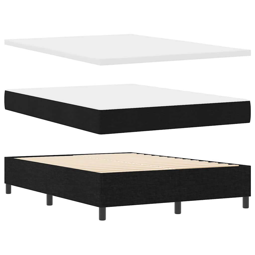 Boxspringbed met matras met hoofdeinde Zwart 140 x 190 cm Stof is nu te koop bij PeponiXL, paradijselijk wonen!
