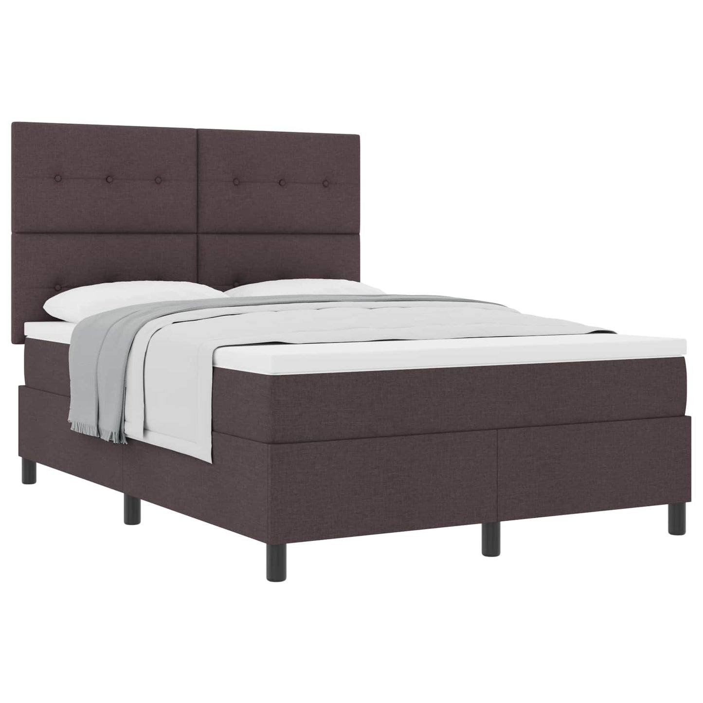 Boxspringbed met matras Donkerbruin 140 x 190 cm Stof is nu te koop bij PeponiXL, paradijselijk wonen!