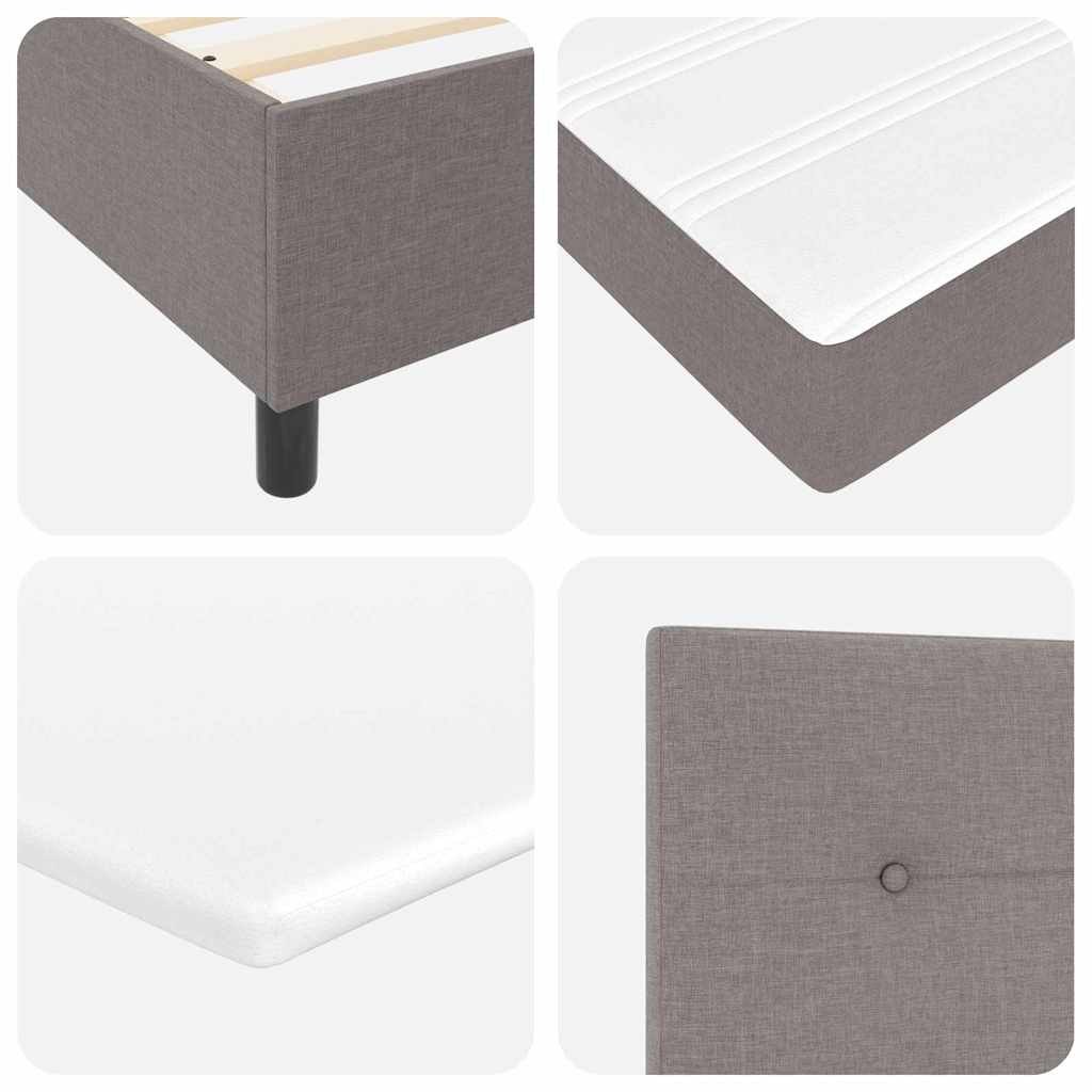 Boxspringbed met matras met hoofdeinde Taupe 140 x 190 cm Stof is nu te koop bij PeponiXL, paradijselijk wonen!
