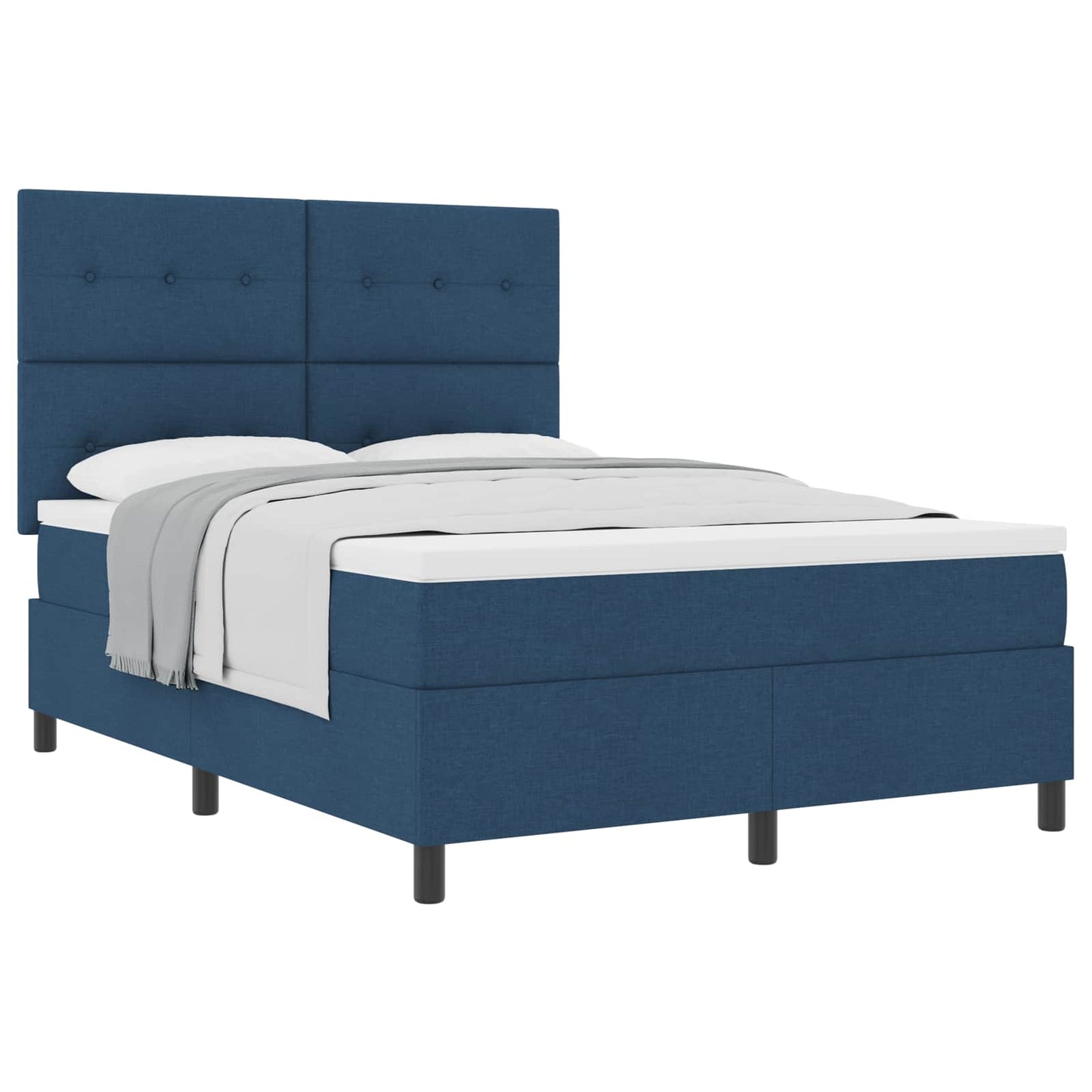 Boxspringbed met matras met hoofdeinde Blauw 140 x 200 cm Stof is nu te koop bij PeponiXL, paradijselijk wonen!