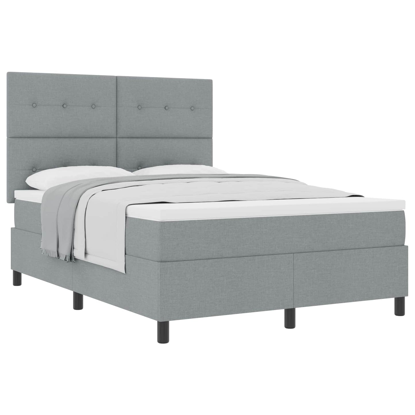 Boxspringbed met matras Lichtgrijs 160 x 200 cm Stof is nu te koop bij PeponiXL, paradijselijk wonen!