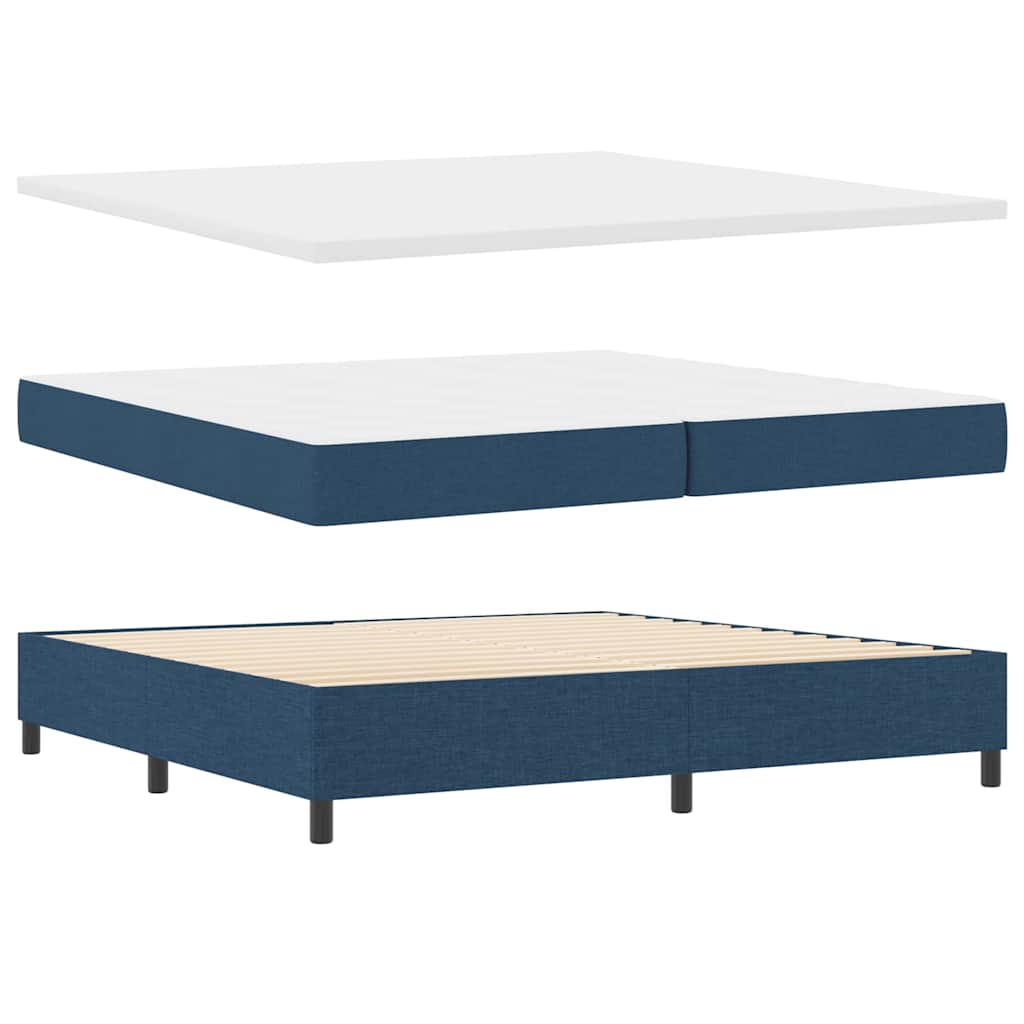 Boxspringbed met matras met hoofdeinde Blauw 200 x 200 cm Stof is nu te koop bij PeponiXL, paradijselijk wonen!
