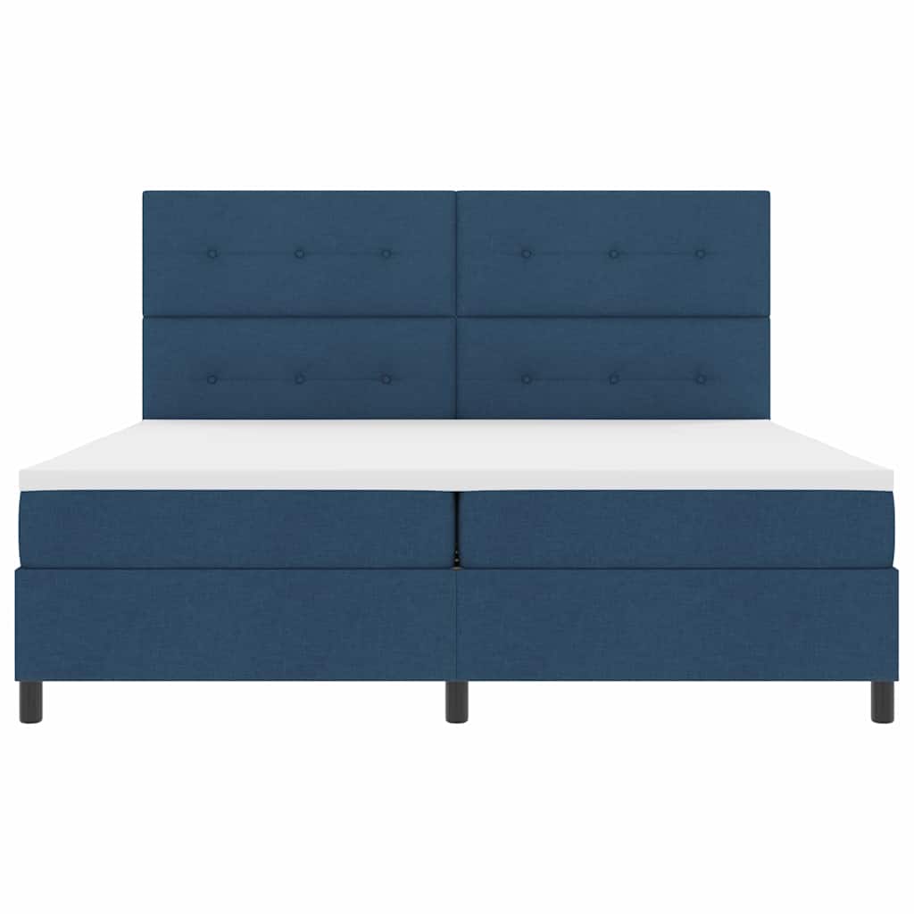 Boxspringbed met matras met hoofdeinde Blauw 200 x 200 cm Stof is nu te koop bij PeponiXL, paradijselijk wonen!