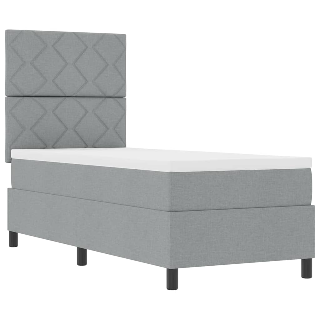 Boxspringbed met matras Lichtgrijs 80 x 200 cm Stof is nu te koop bij PeponiXL, paradijselijk wonen!