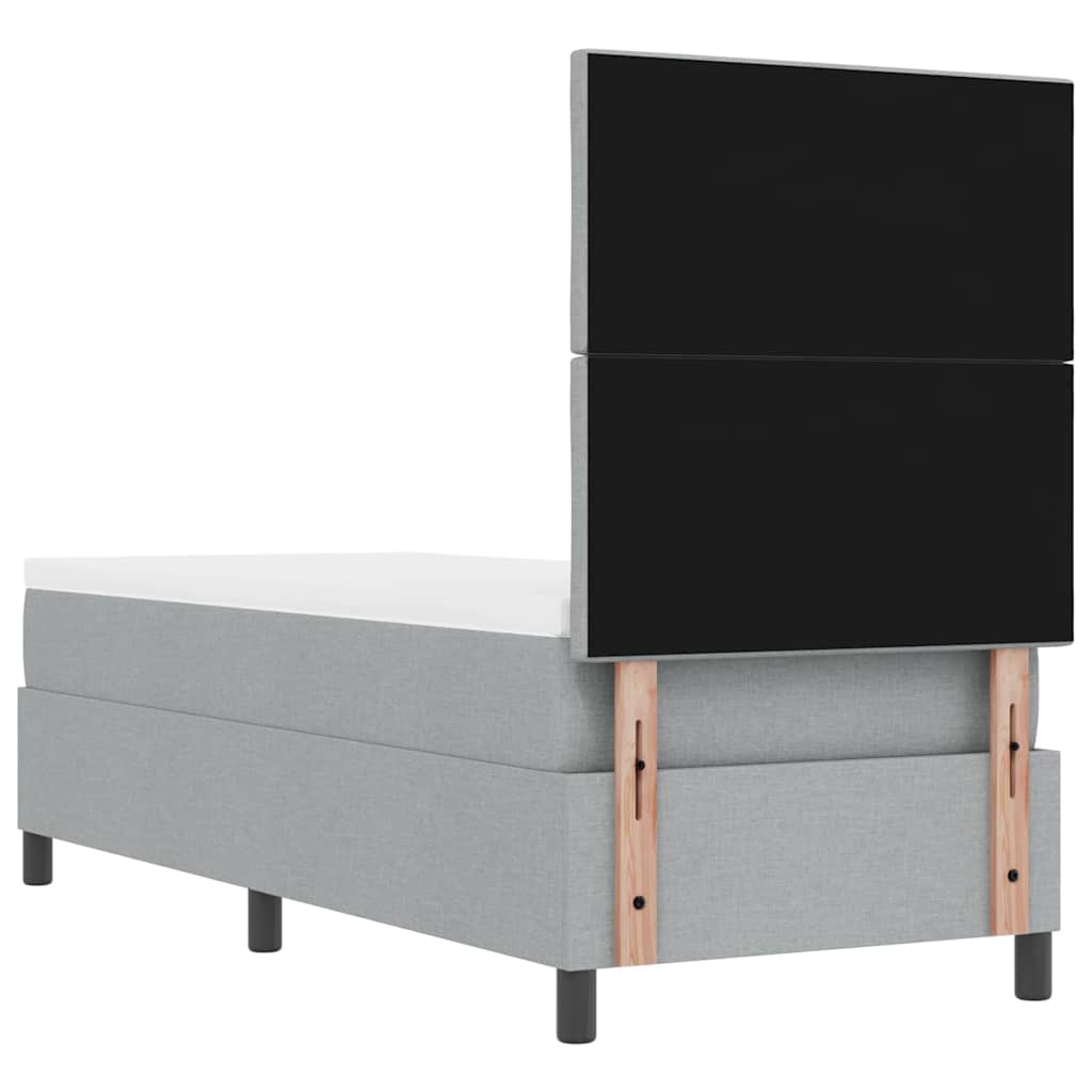 Boxspringbed met matras Lichtgrijs 80 x 200 cm Stof is nu te koop bij PeponiXL, paradijselijk wonen!