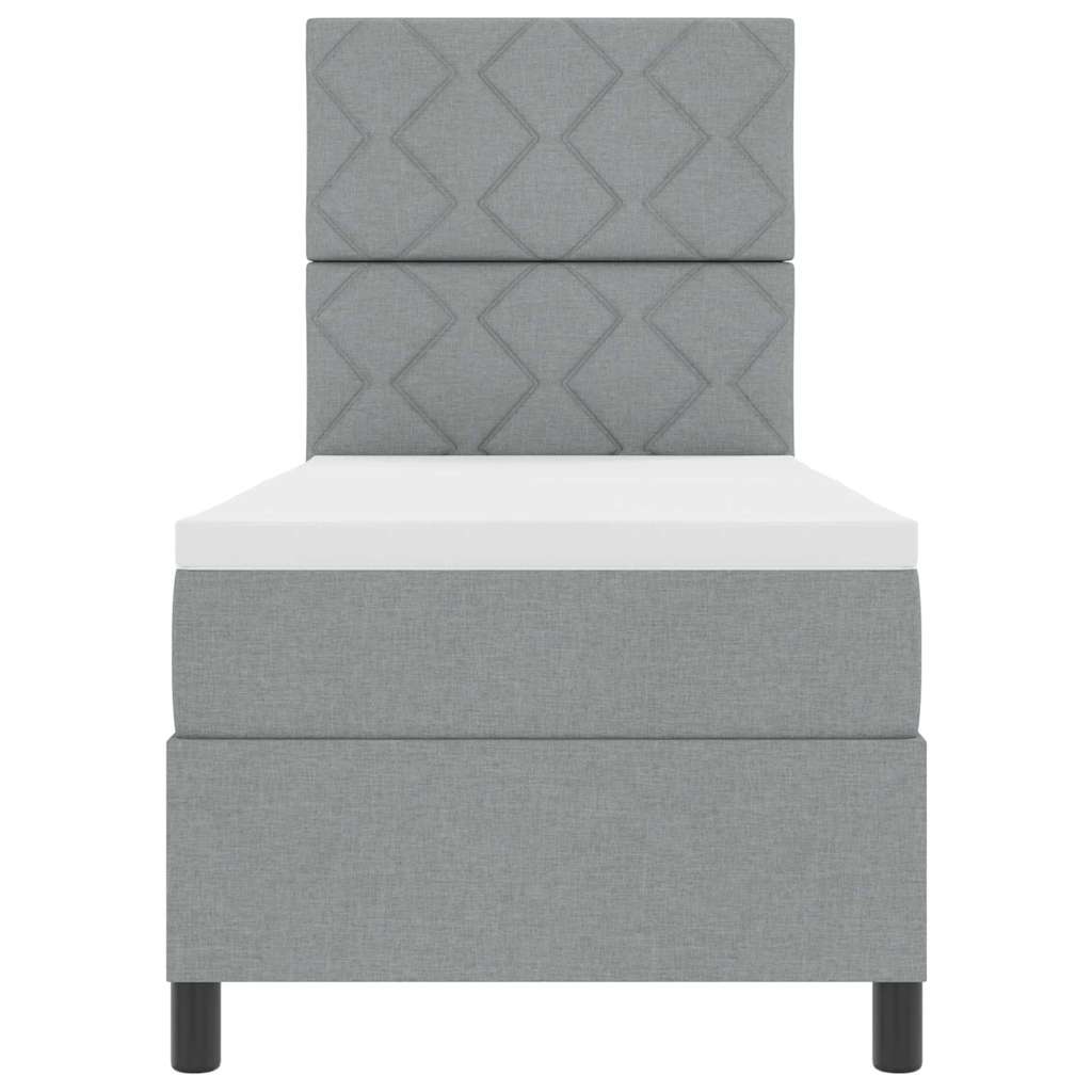 Boxspringbed met matras Lichtgrijs 80 x 200 cm Stof is nu te koop bij PeponiXL, paradijselijk wonen!