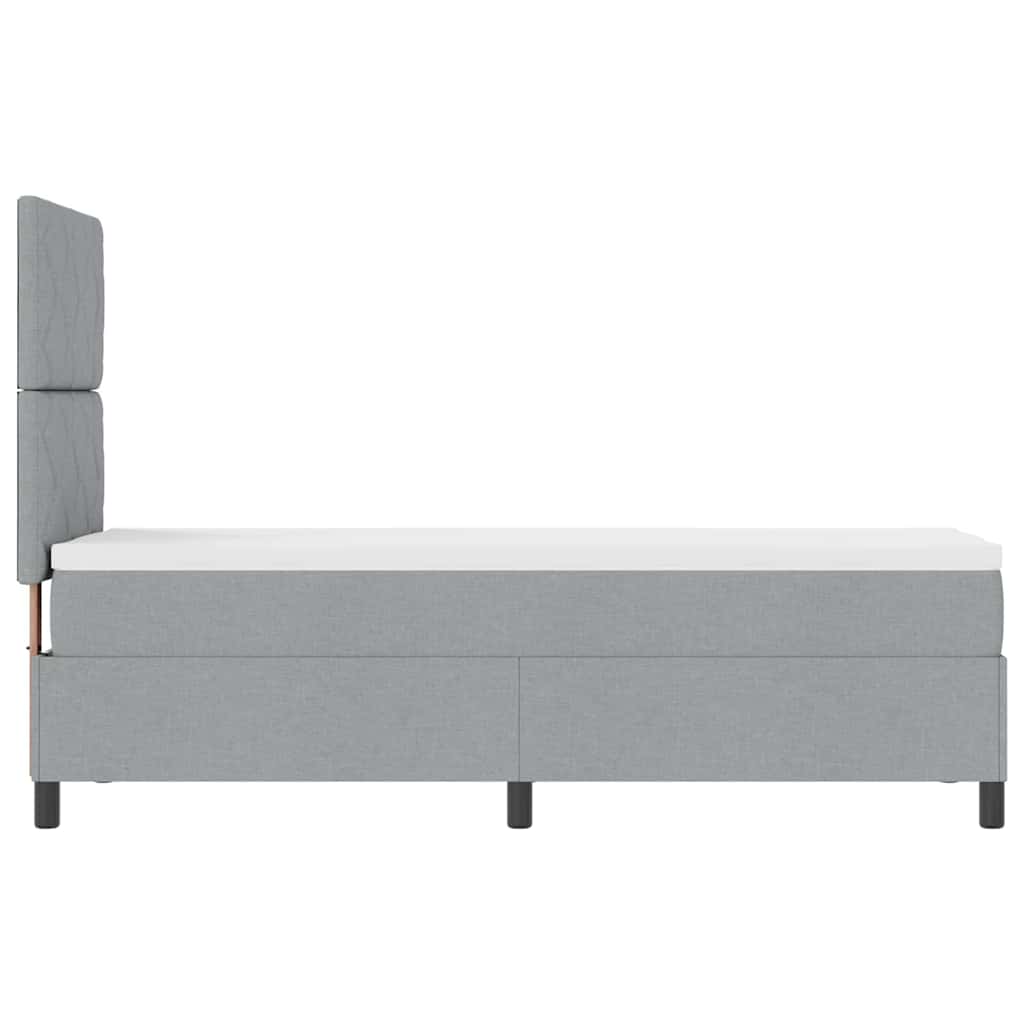 Boxspringbed met matras Lichtgrijs 80 x 200 cm Stof is nu te koop bij PeponiXL, paradijselijk wonen!