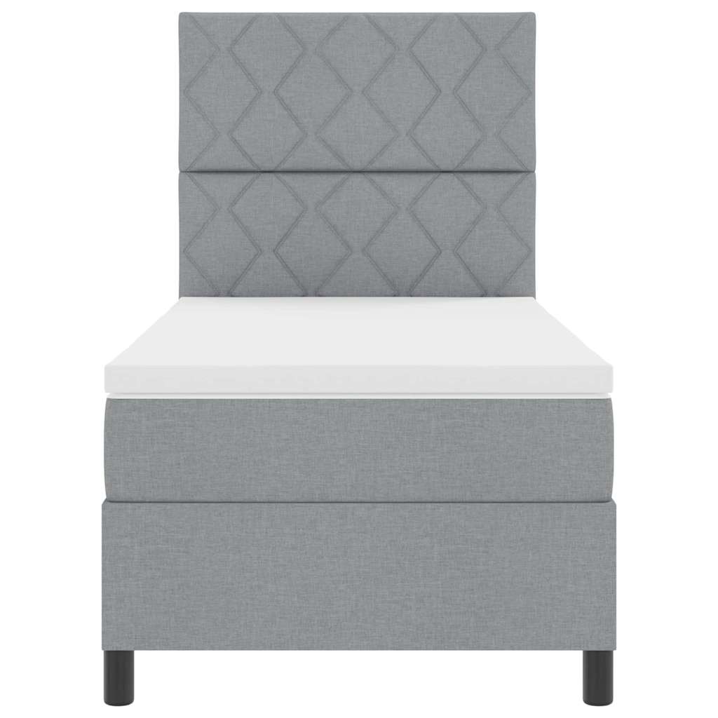 Boxspringbed met matras Lichtgrijs 100 x 200 cm Stof is nu te koop bij PeponiXL, paradijselijk wonen!