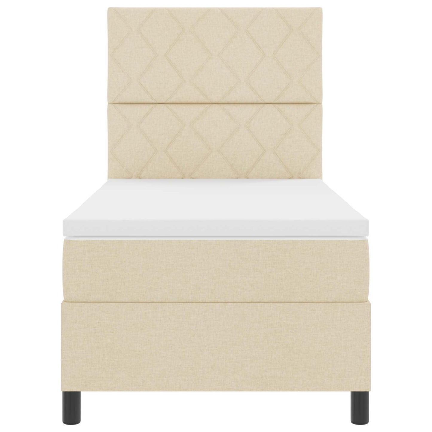Boxspringbed met matras met hoofdeinde Crème 100 x 200 cm Stof is nu te koop bij PeponiXL, paradijselijk wonen!