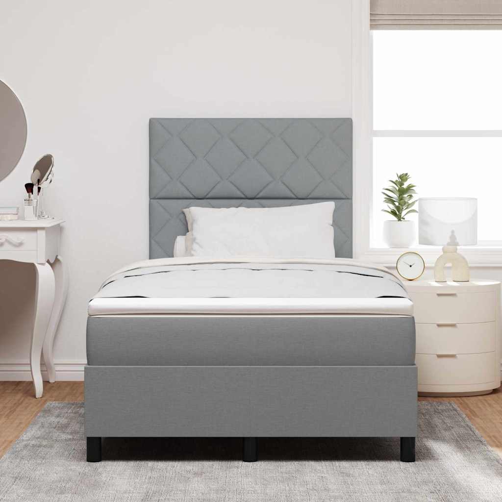 Boxspringbed met matras Lichtgrijs 120 x 190 cm Stof is nu te koop bij PeponiXL, paradijselijk wonen!