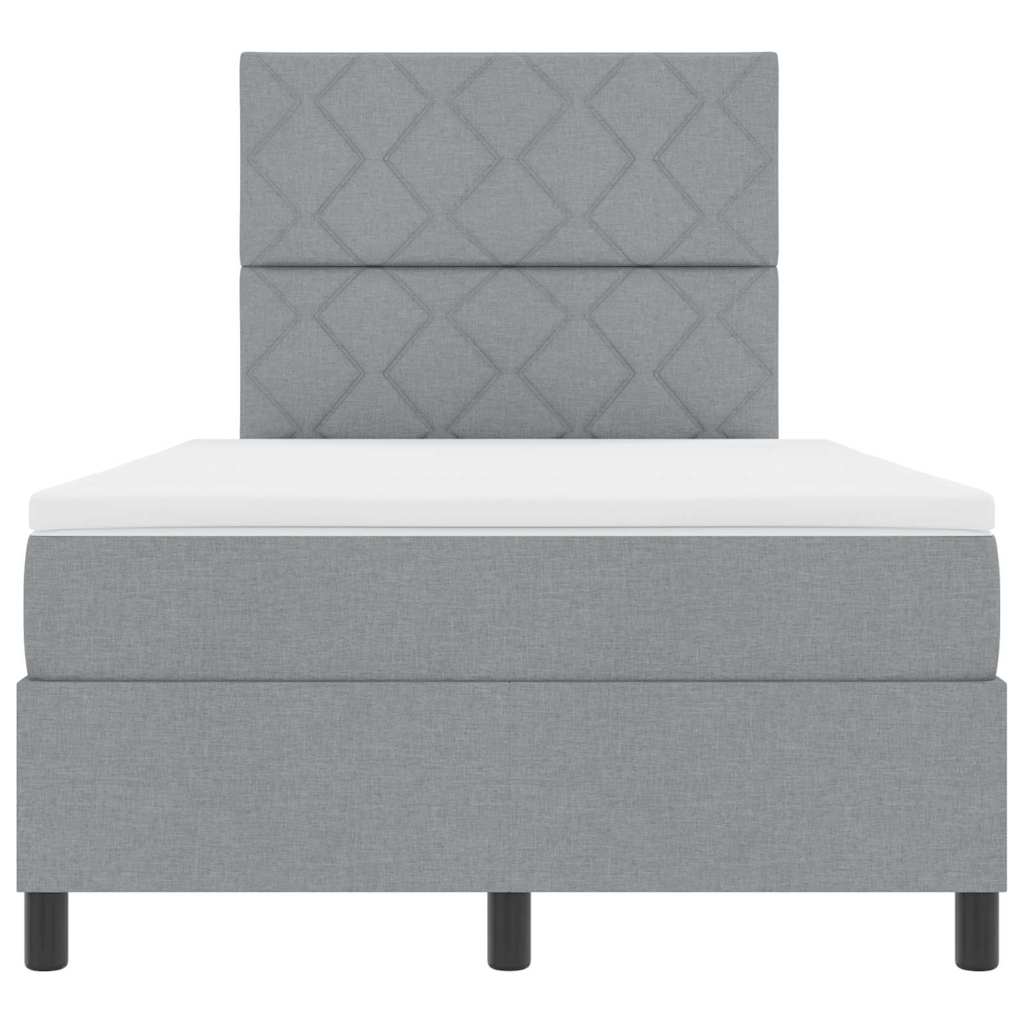 Boxspringbed met matras Lichtgrijs 120 x 190 cm Stof is nu te koop bij PeponiXL, paradijselijk wonen!