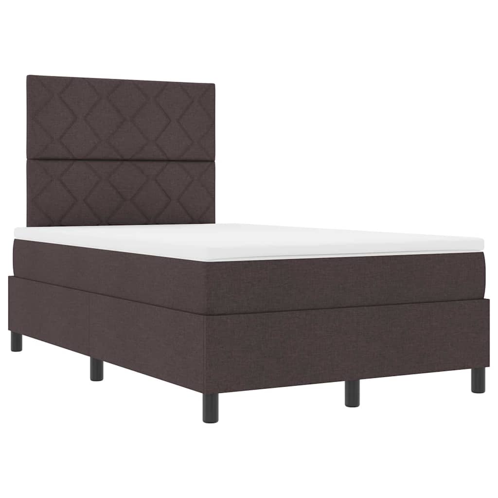 Boxspringbed met matras Donkerbruin 120 x 190 cm Stof is nu te koop bij PeponiXL, paradijselijk wonen!