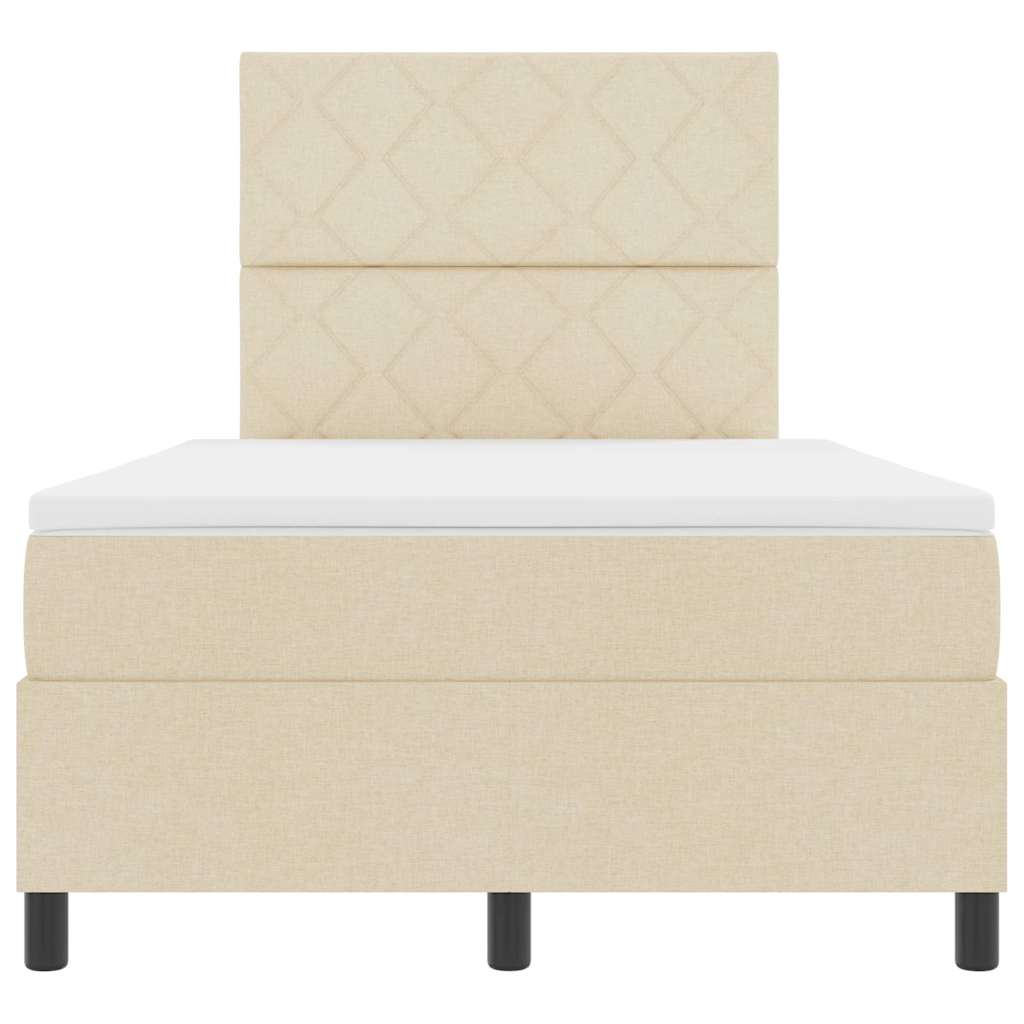 Boxspringbed met matras met hoofdeinde Crème 120 x 190 cm Stof is nu te koop bij PeponiXL, paradijselijk wonen!