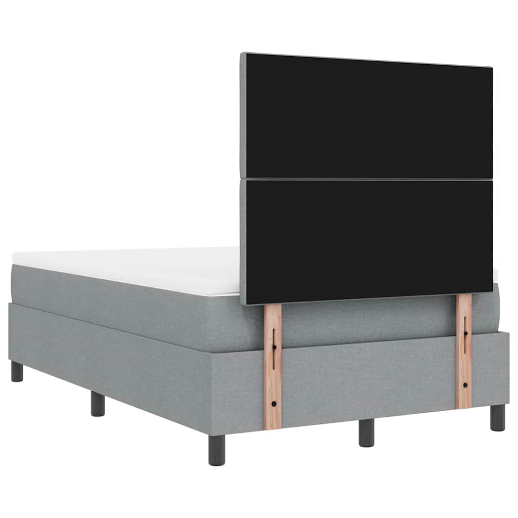 Boxspringbed met matras Lichtgrijs 120 x 200 cm Stof is nu te koop bij PeponiXL, paradijselijk wonen!