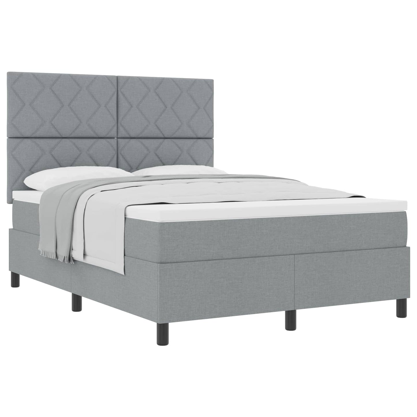 Boxspringbed met matras Lichtgrijs 160 x 200 cm Stof is nu te koop bij PeponiXL, paradijselijk wonen!