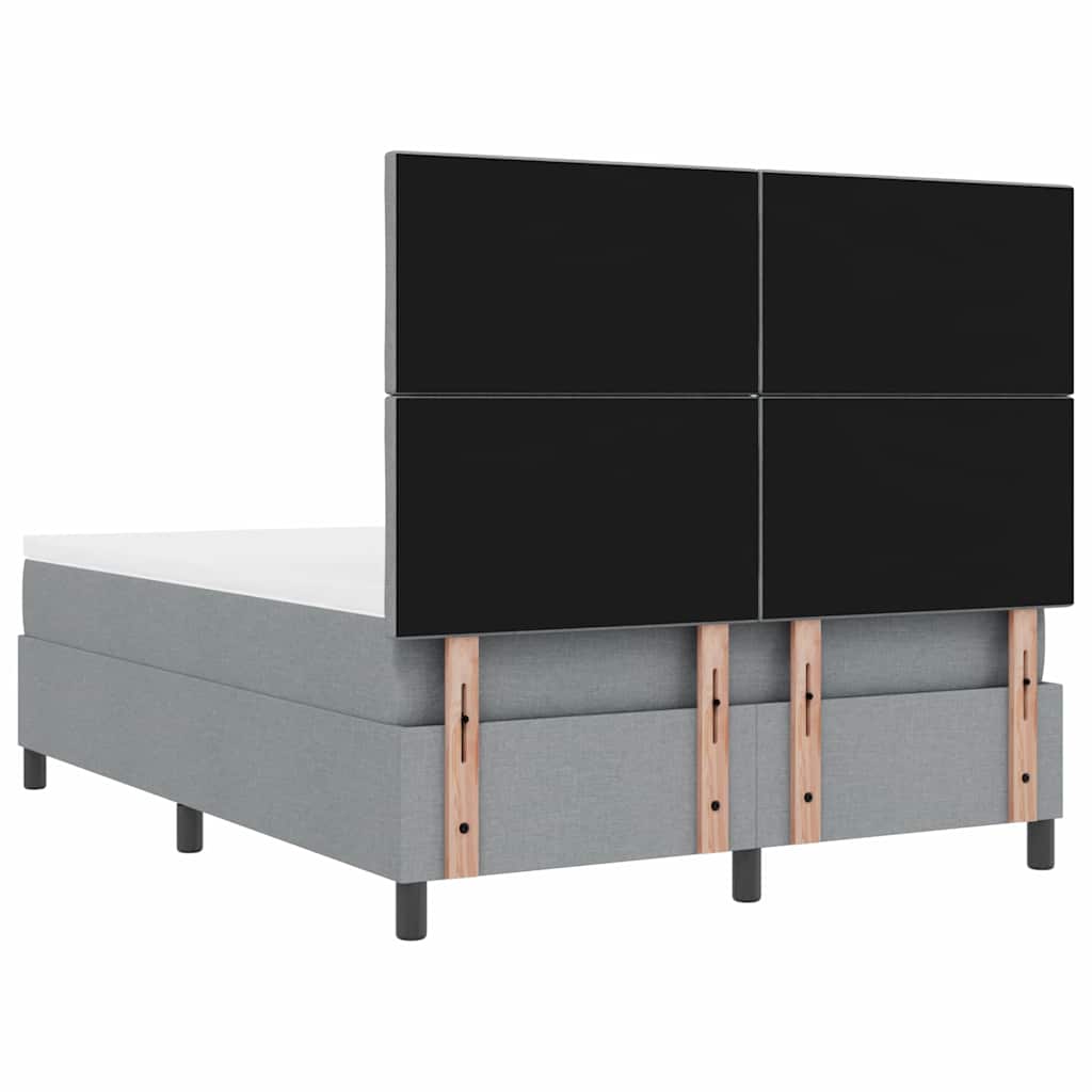 Boxspringbed met matras Lichtgrijs 160 x 200 cm Stof is nu te koop bij PeponiXL, paradijselijk wonen!