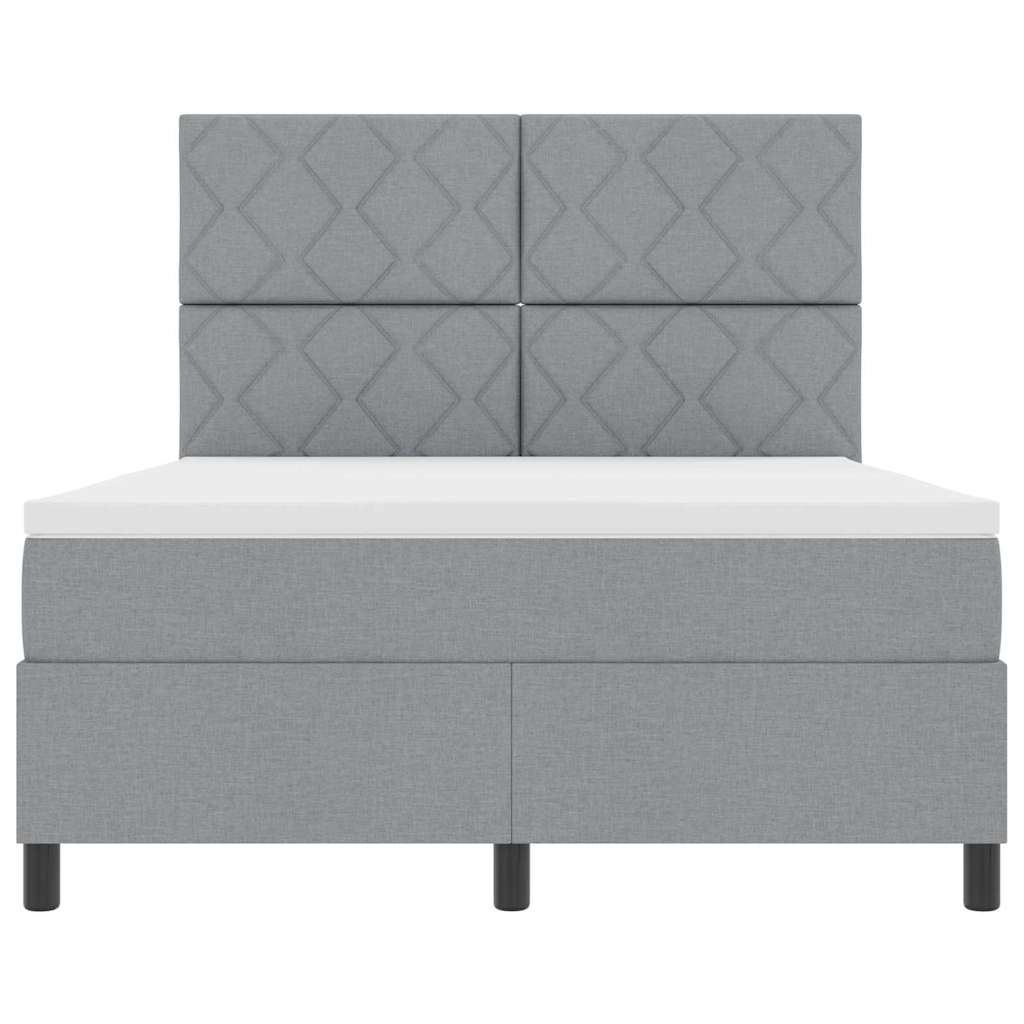 Boxspringbed met matras Lichtgrijs 160 x 200 cm Stof is nu te koop bij PeponiXL, paradijselijk wonen!