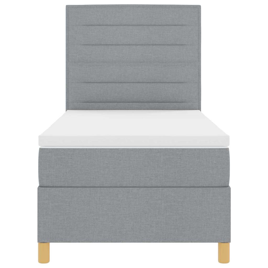 Boxspringbed met matras Lichtgrijs 80 x 200 cm Stof is nu te koop bij PeponiXL, paradijselijk wonen!