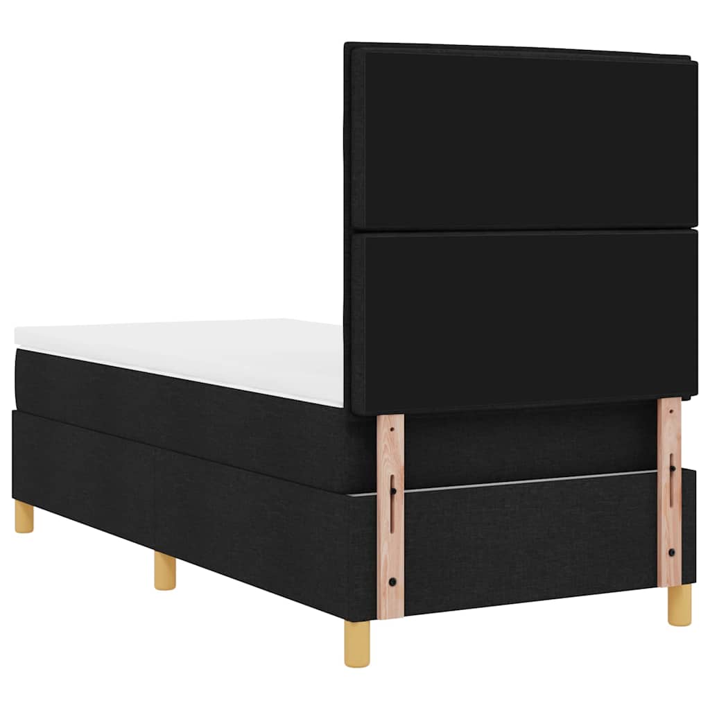 Boxspringbed met matras met hoofdeinde Zwart 80 x 200 cm Stof is nu te koop bij PeponiXL, paradijselijk wonen!