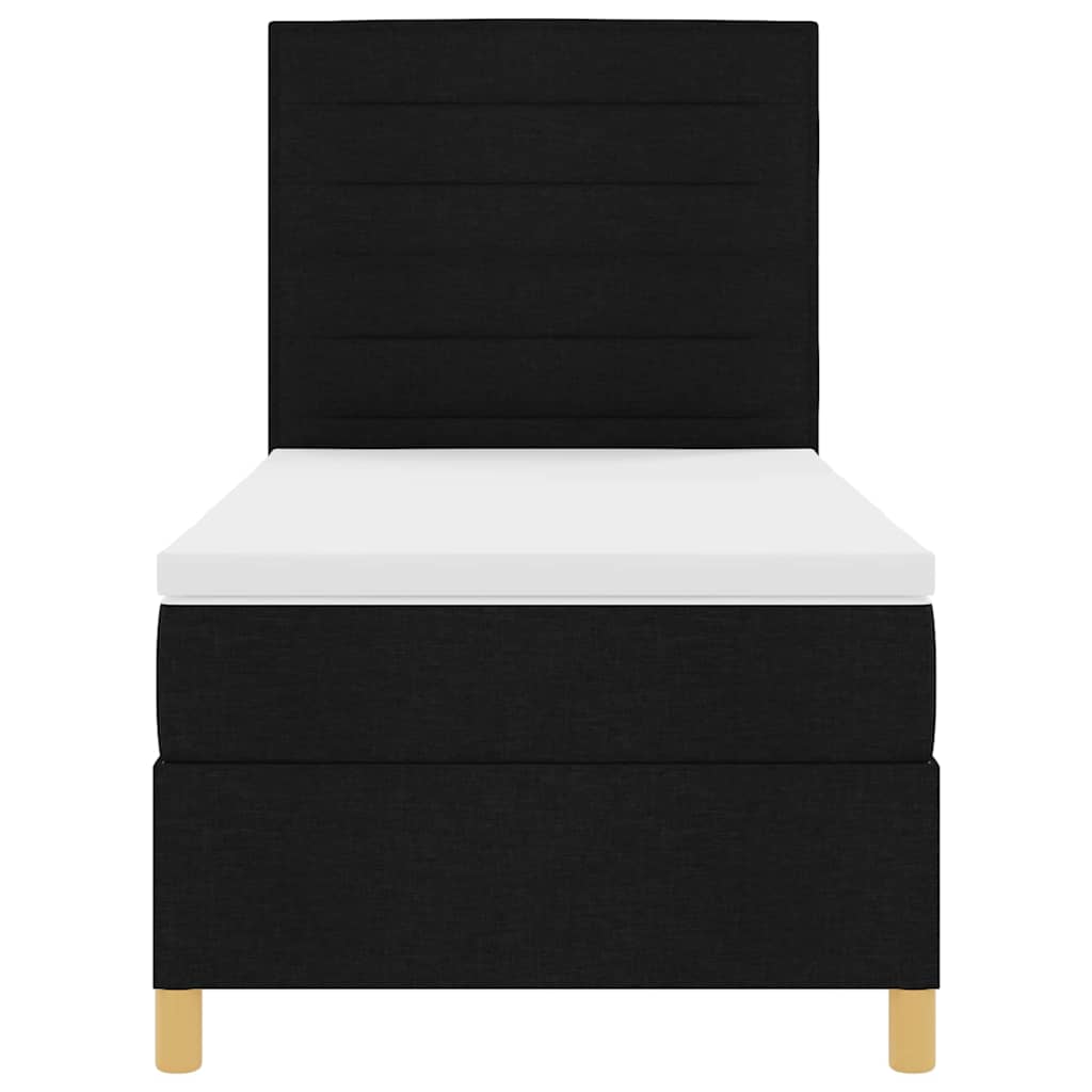 Boxspringbed met matras met hoofdeinde Zwart 90 x 200 cm Stof is nu te koop bij PeponiXL, paradijselijk wonen!