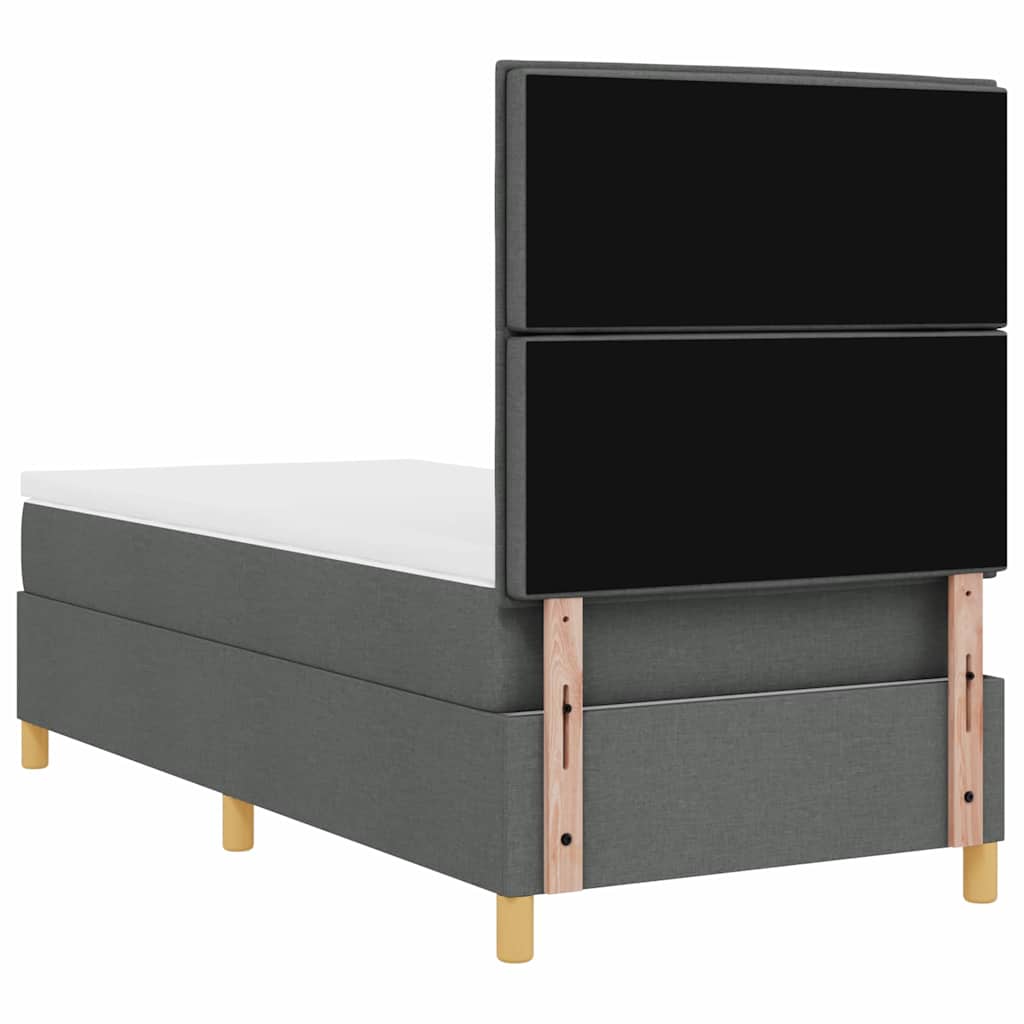 Boxspringbed met matras Donkergrijs 100 x 200 cm Stof is nu te koop bij PeponiXL, paradijselijk wonen!
