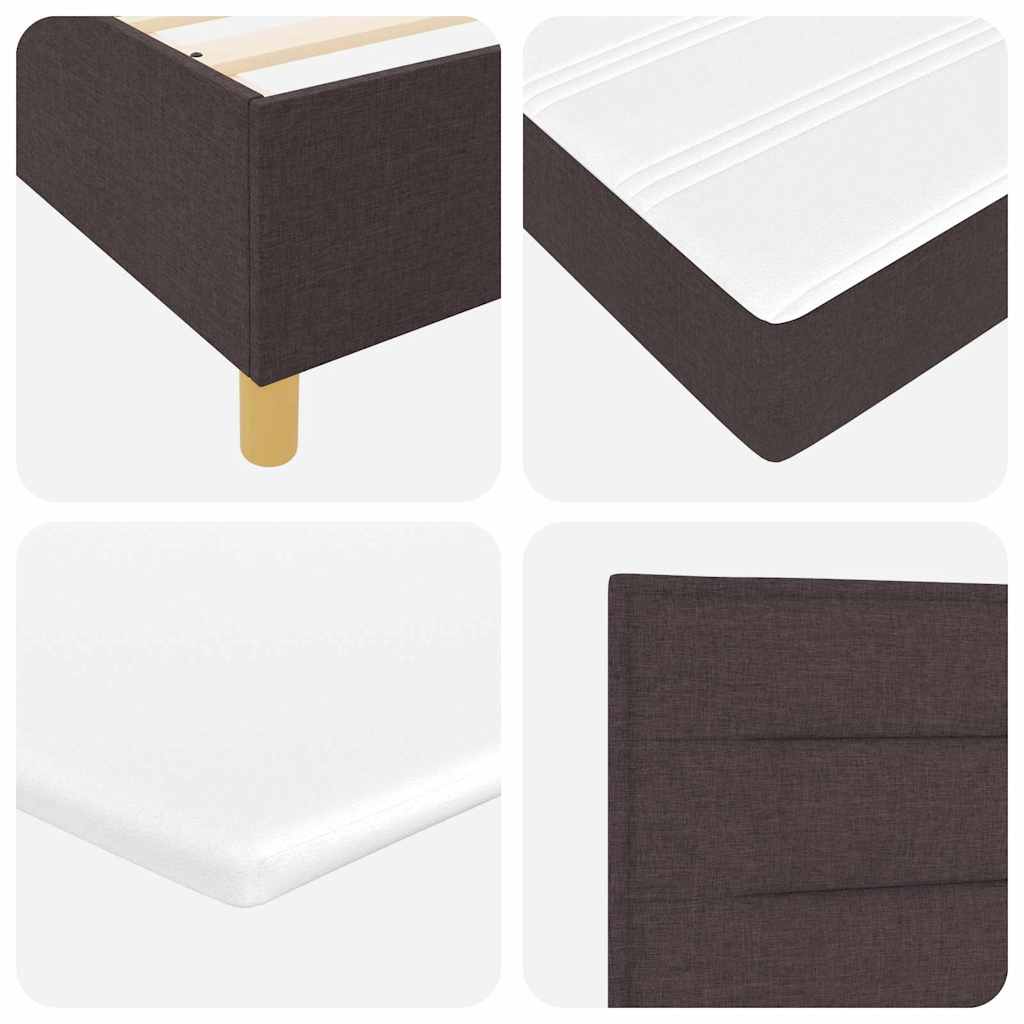 Boxspringbed met matras Donkerbruin 100 x 200 cm Stof is nu te koop bij PeponiXL, paradijselijk wonen!