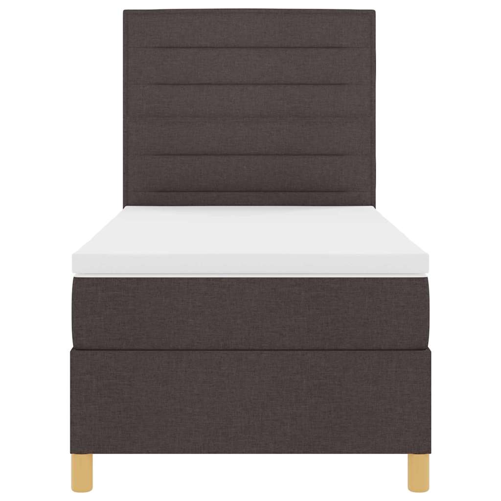 Boxspringbed met matras Donkerbruin 100 x 200 cm Stof is nu te koop bij PeponiXL, paradijselijk wonen!