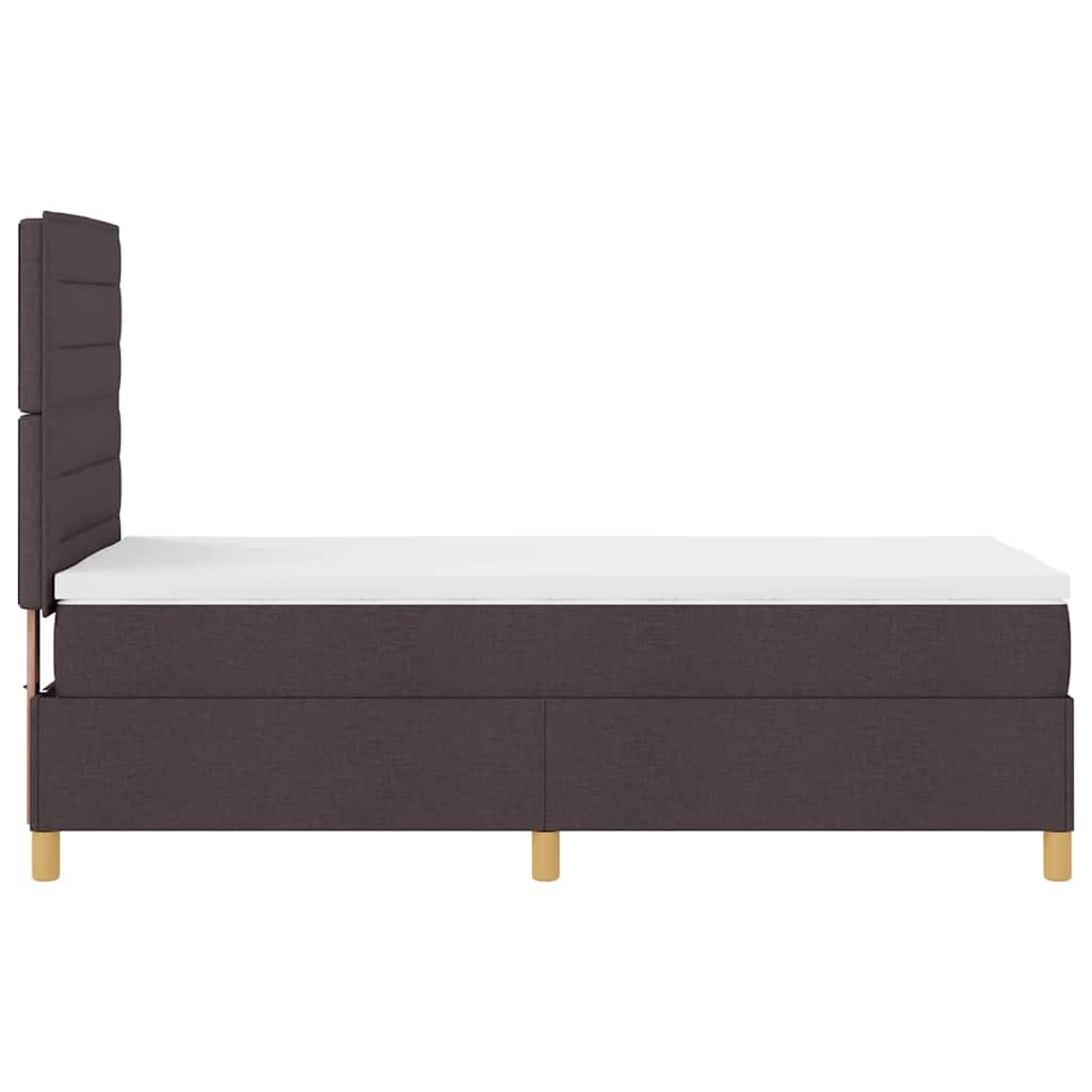 Boxspringbed met matras Donkerbruin 100 x 200 cm Stof is nu te koop bij PeponiXL, paradijselijk wonen!