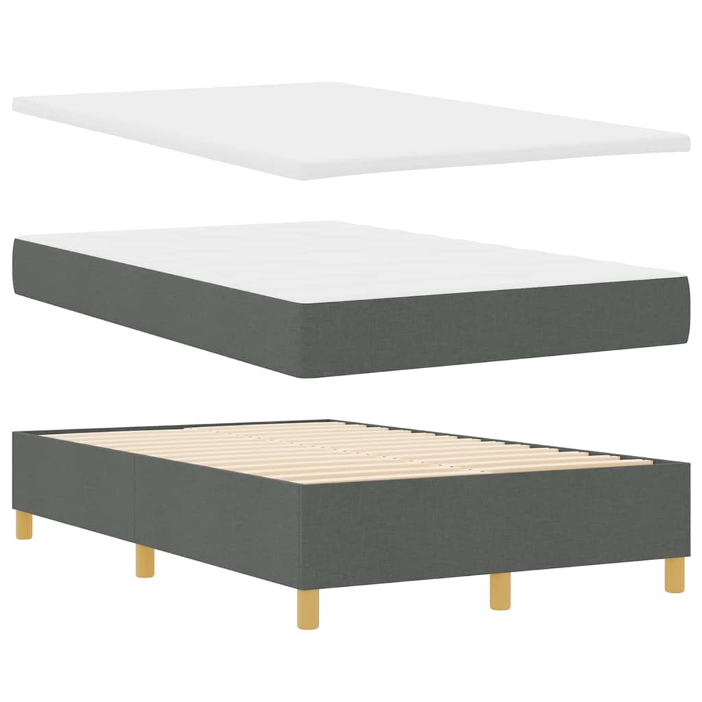 Boxspringbed met matras Donkergrijs 120 x 190 cm Stof is nu te koop bij PeponiXL, paradijselijk wonen!