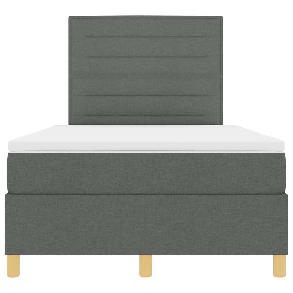 Boxspringbed met matras Donkergrijs 120 x 190 cm Stof is nu te koop bij PeponiXL, paradijselijk wonen!
