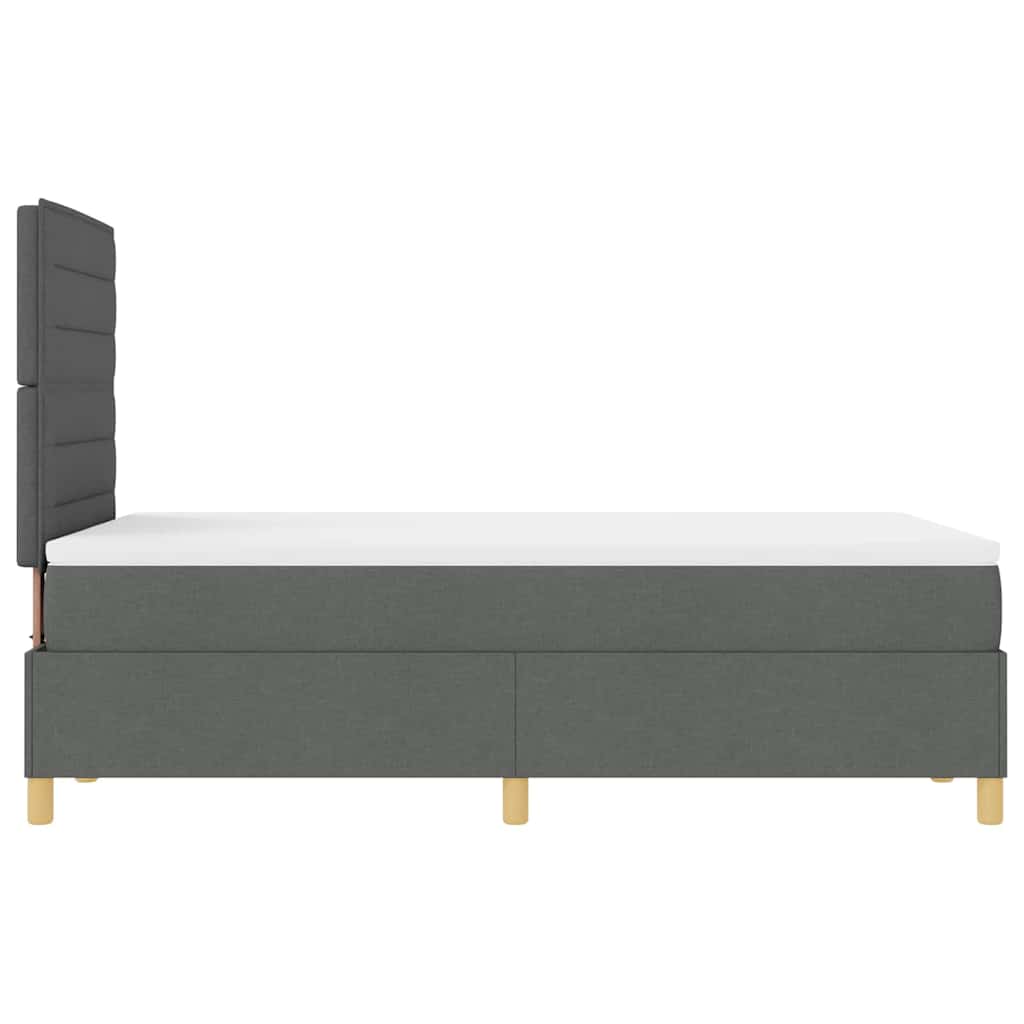 Boxspringbed met matras Donkergrijs 120 x 190 cm Stof is nu te koop bij PeponiXL, paradijselijk wonen!