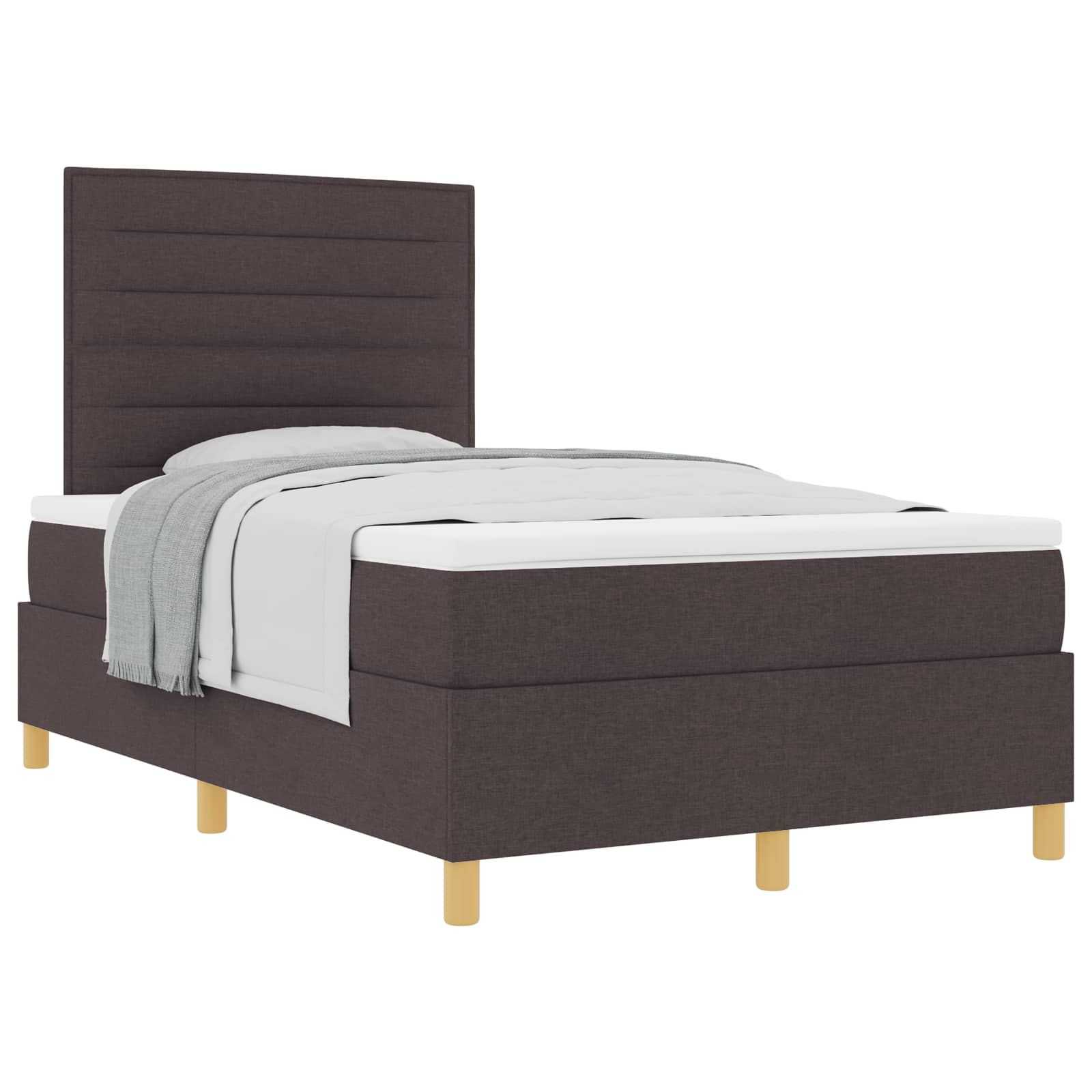 Boxspringbed met matras Donkerbruin 120 x 190 cm Stof is nu te koop bij PeponiXL, paradijselijk wonen!