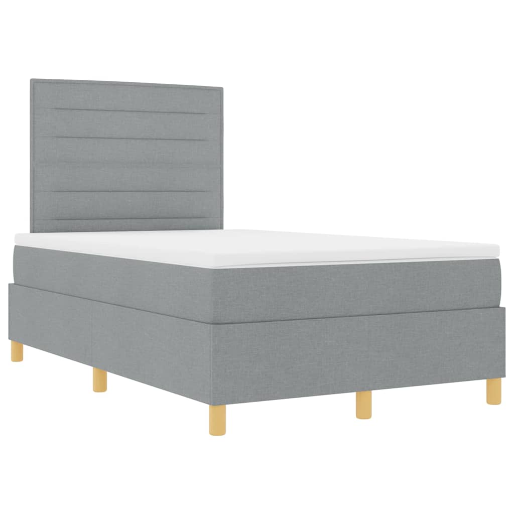 Boxspringbed met matras Lichtgrijs 120 x 200 cm Stof is nu te koop bij PeponiXL, paradijselijk wonen!
