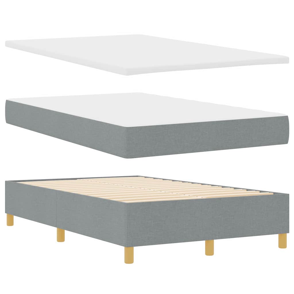 Boxspringbed met matras Lichtgrijs 120 x 200 cm Stof is nu te koop bij PeponiXL, paradijselijk wonen!